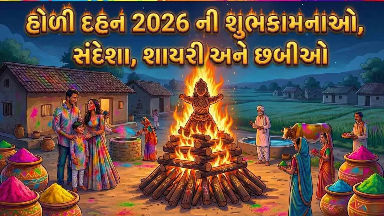 Happy Holi Dahan Wishes and Shayari in Gujarati 2026